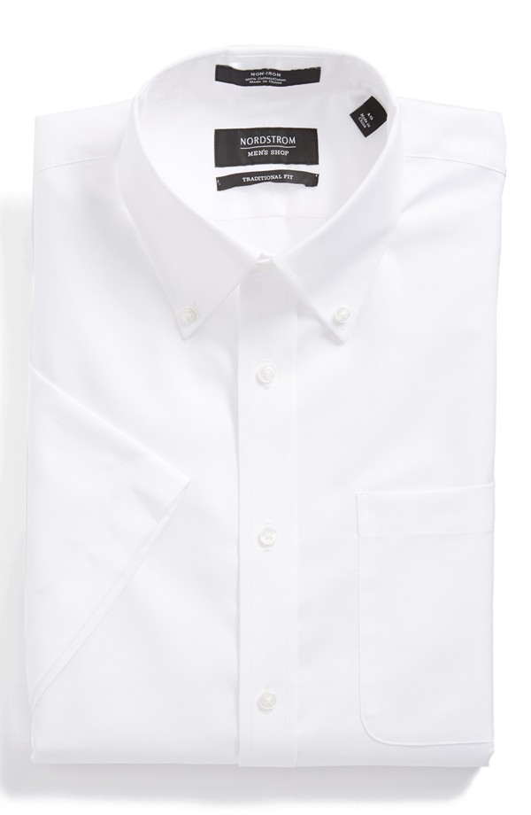 Nordstrom Traditional Fit Non-Iron Short Sleeve Dress Shirt (Online Only)